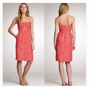 J. Crew Bow Strapless Constellations Linen Dress Size 4